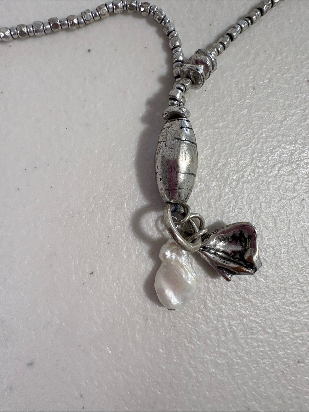 J. Jill Silver Tone Shell & Pearl Pendant Necklace 18” Necklace - Picture 5 of 5